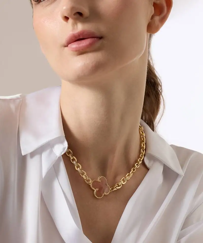 Pink lunhara necklace