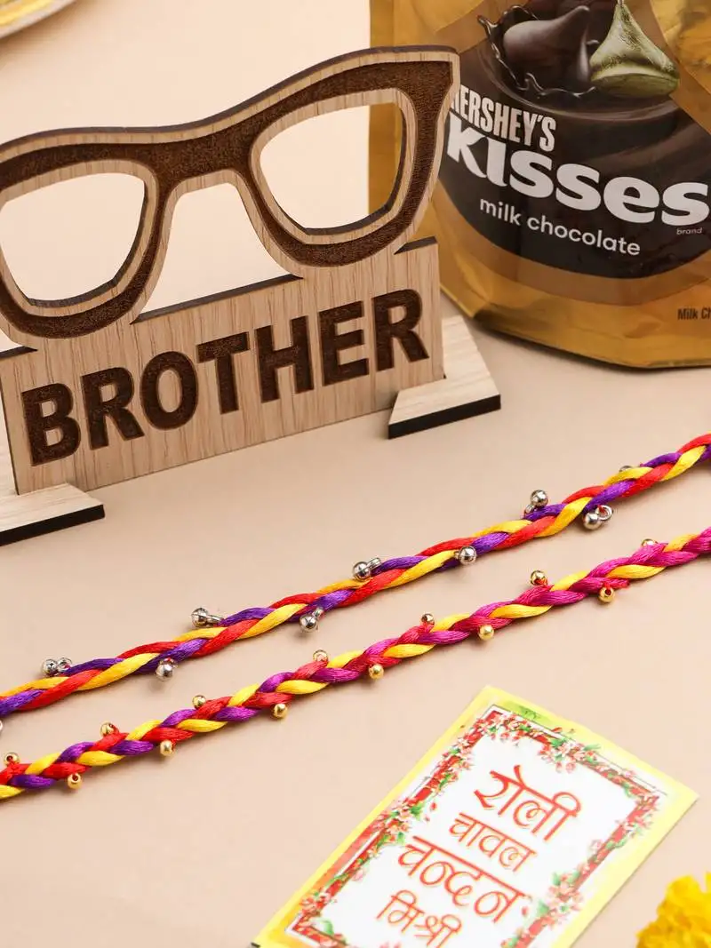 Men multicolor artificial beads thread rakhi, combo for rakshabandhan