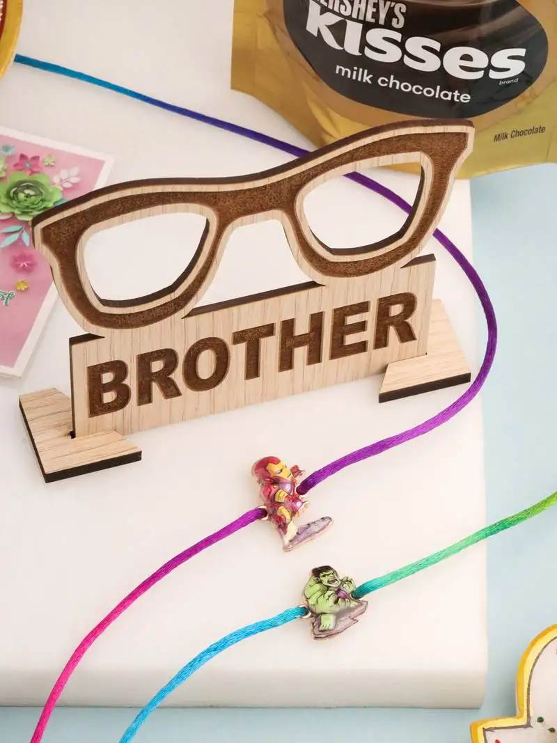 Kids set of 2 cartoon design multicolor thread rakhi, combo for rakshabandhan