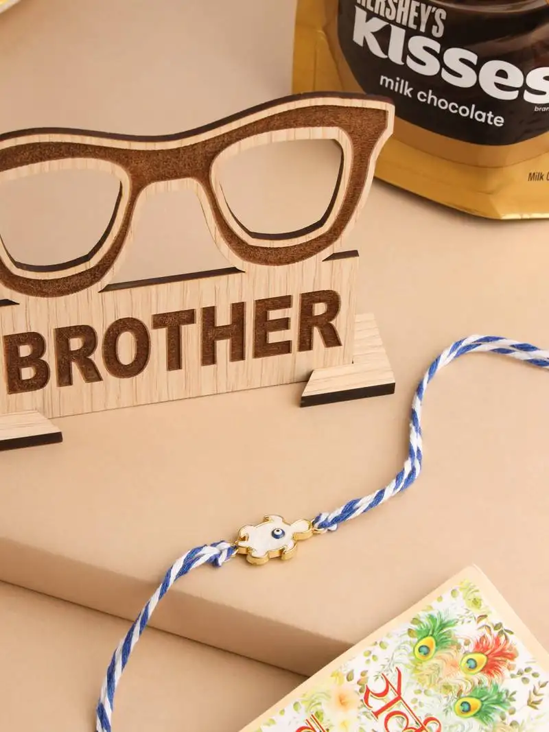 Blue evil eye men's thread rakhi, combo for rakshabandhan