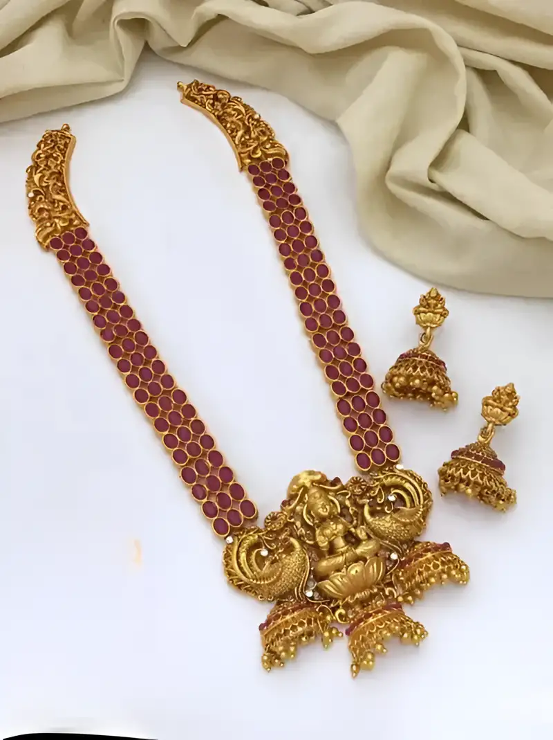 Set of 2 red artificial stones and beads bhaiya bhabhi rakhi combo