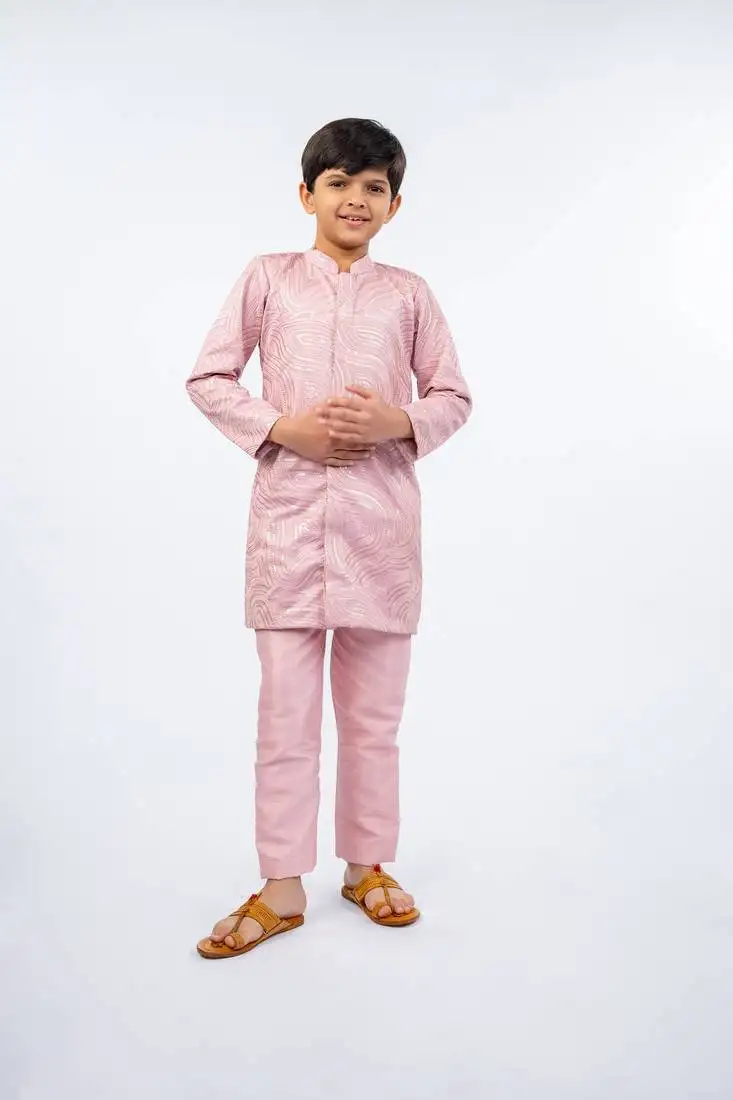 Embroidered petal pink kurta and pant