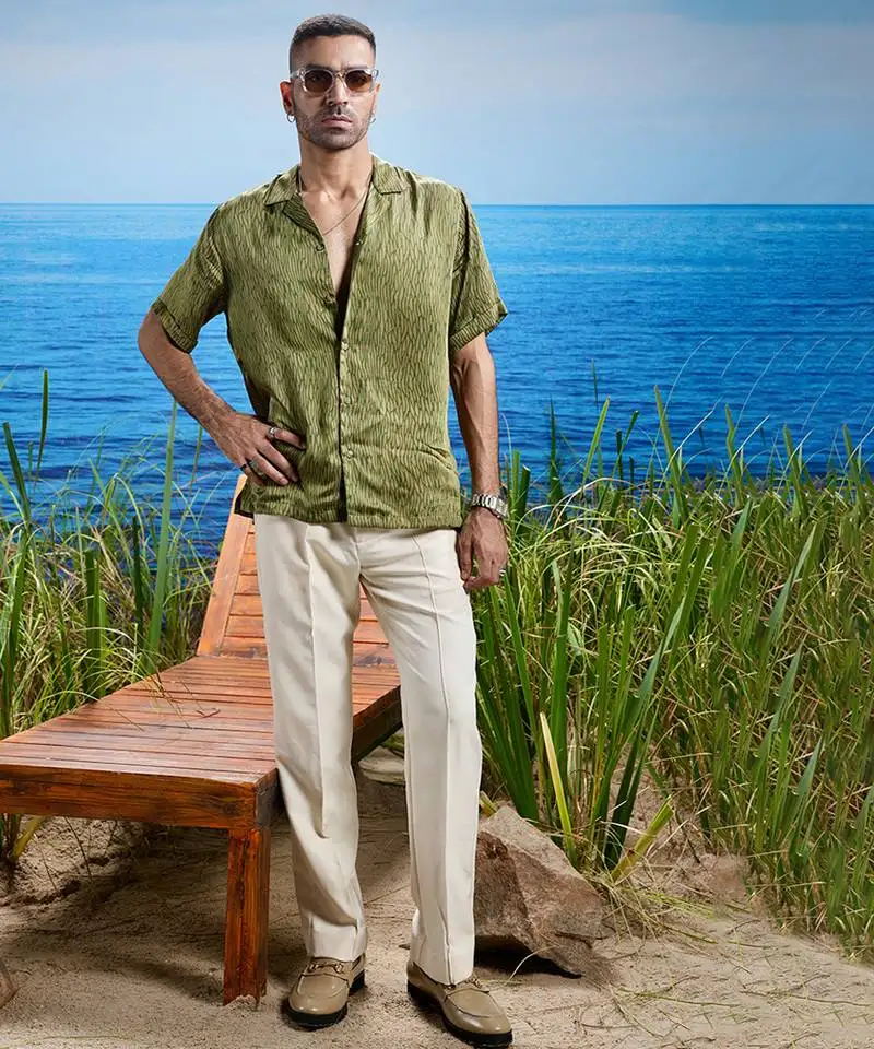 Jade zephyr habutai silk shirt