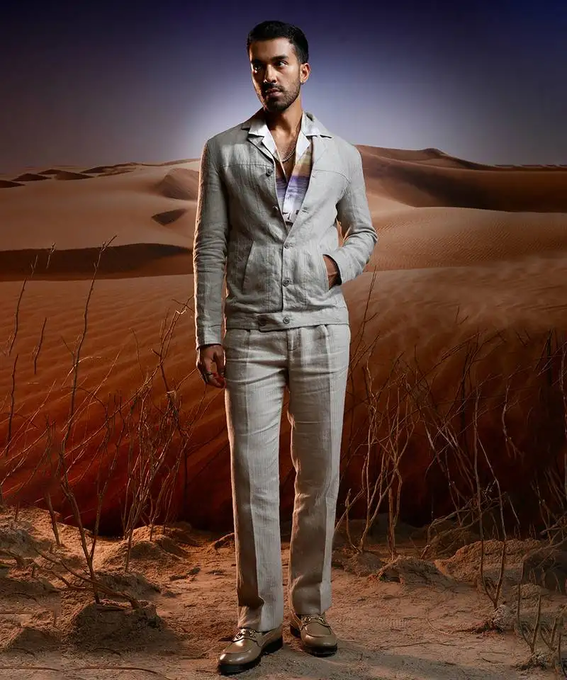 Sahara breeze linen trucker jacket