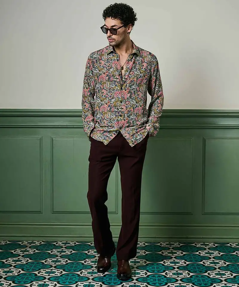 Fleur euphoria habutai silk shirt