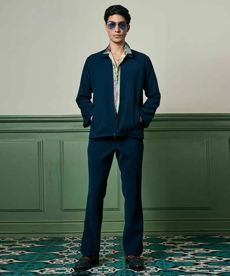 Navy lachka knitted co-ord set