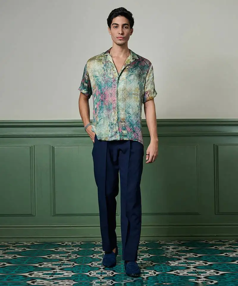 Mystic terrain habutai silk shirt