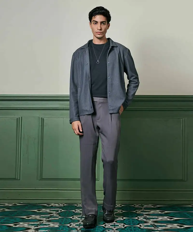 Charcoal grey textured knit jacket