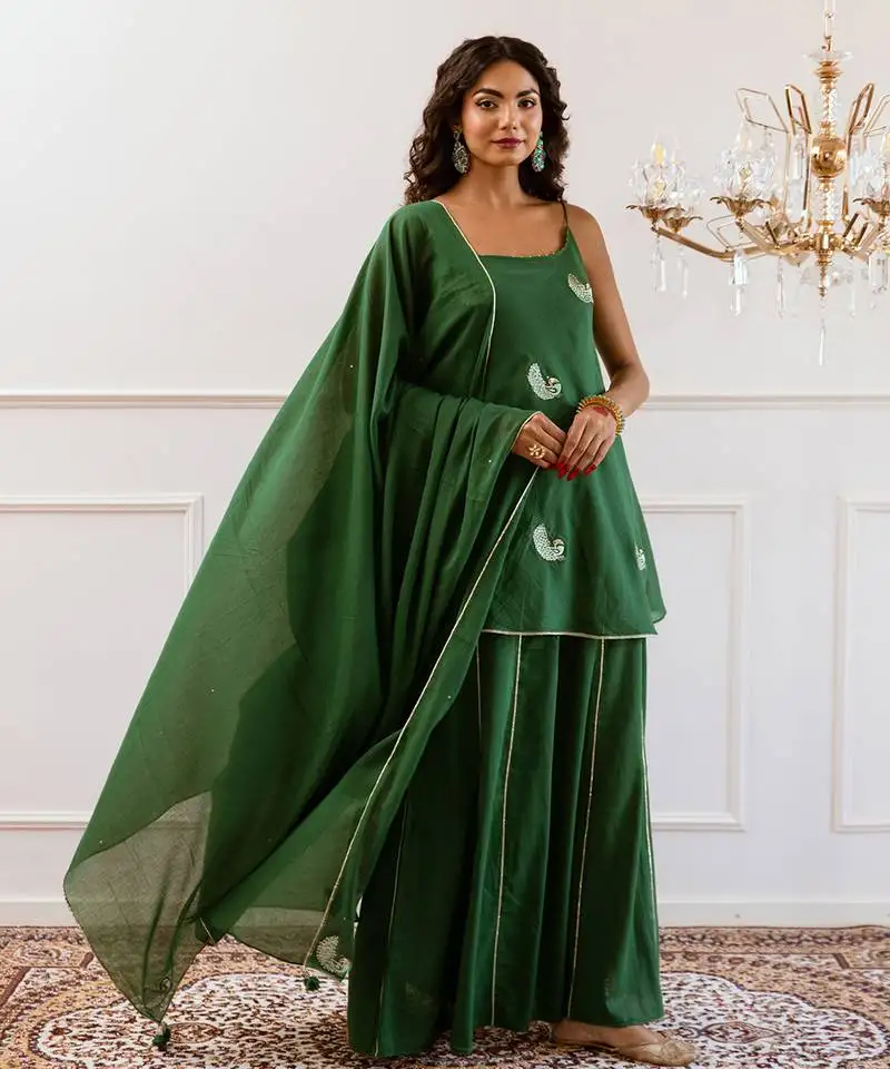 Green strappy top and palazzo set