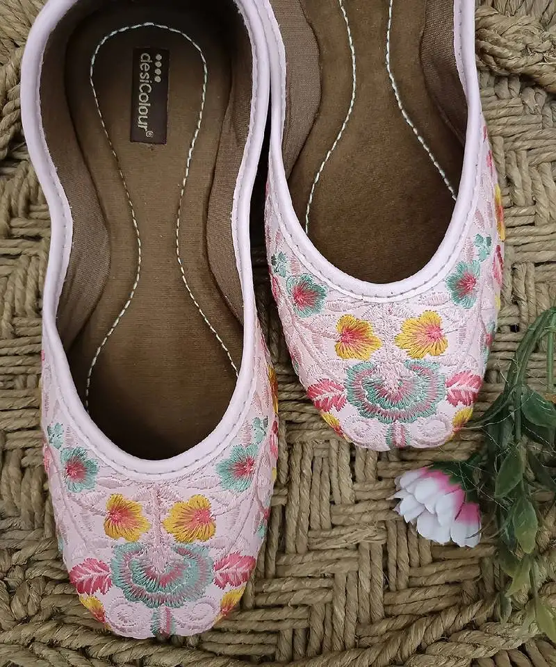 Cushioned pink polish flats