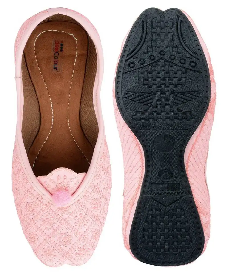 Pink front flip flats