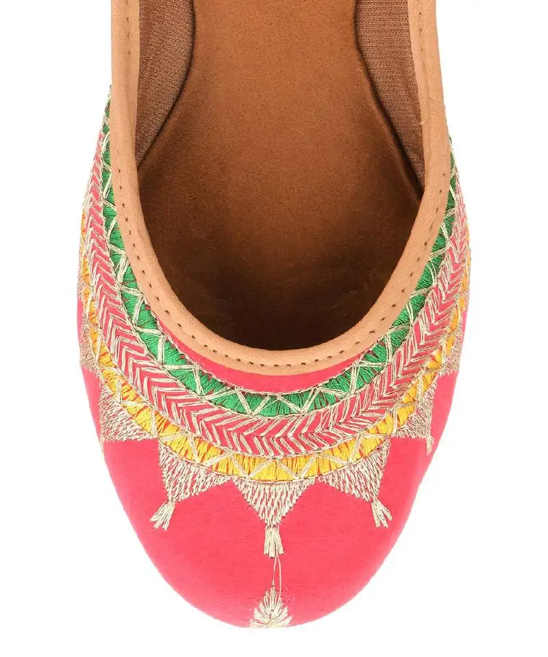 New mid range pink zari flats