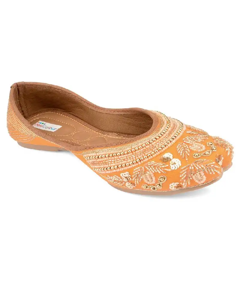 Orange pearl work flats