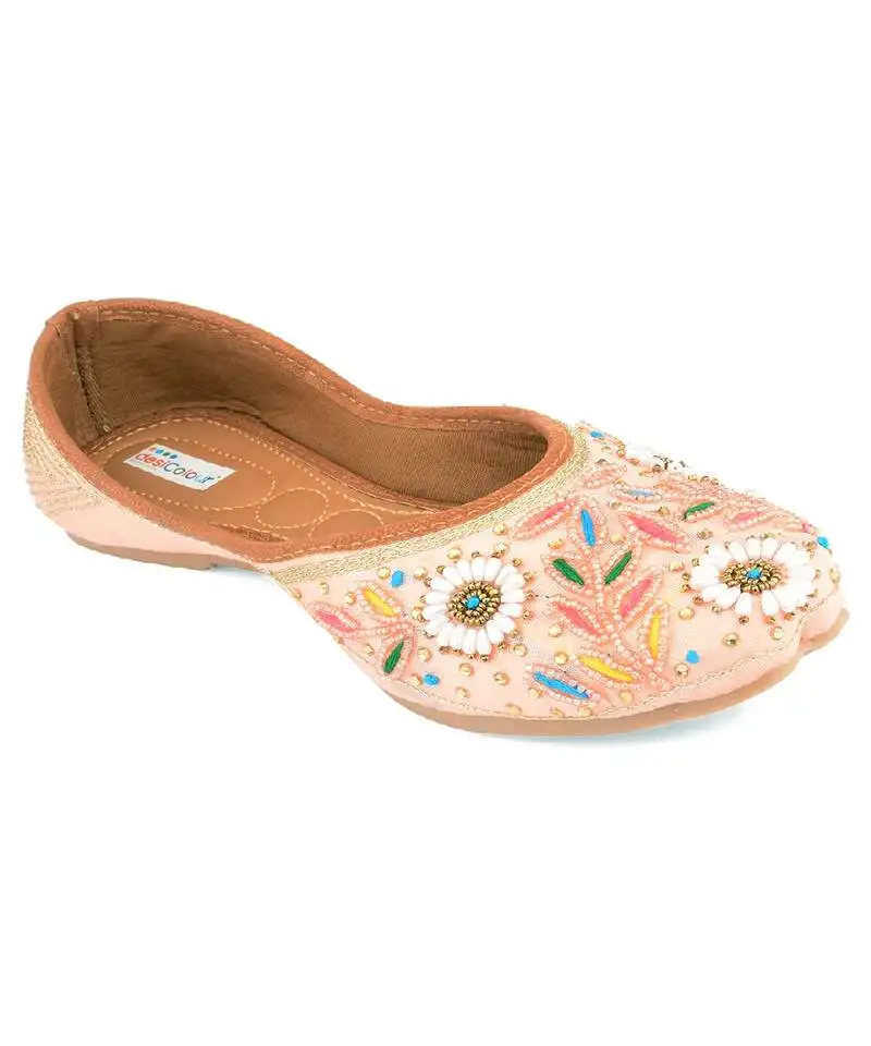 Peach pearl flats
