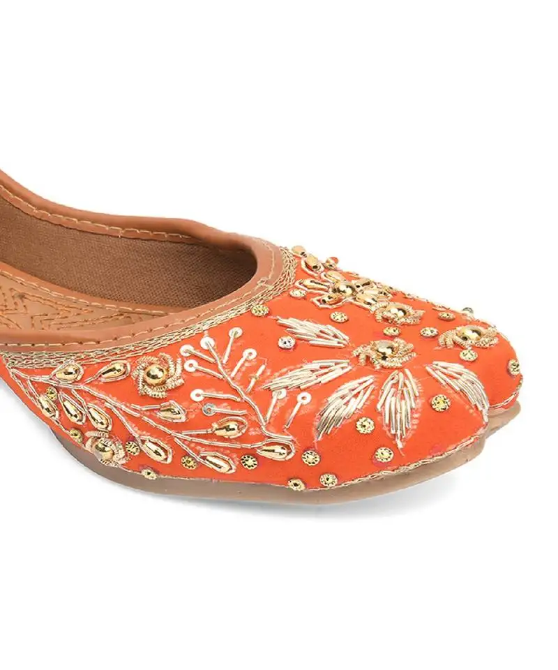 Orange dabka flats