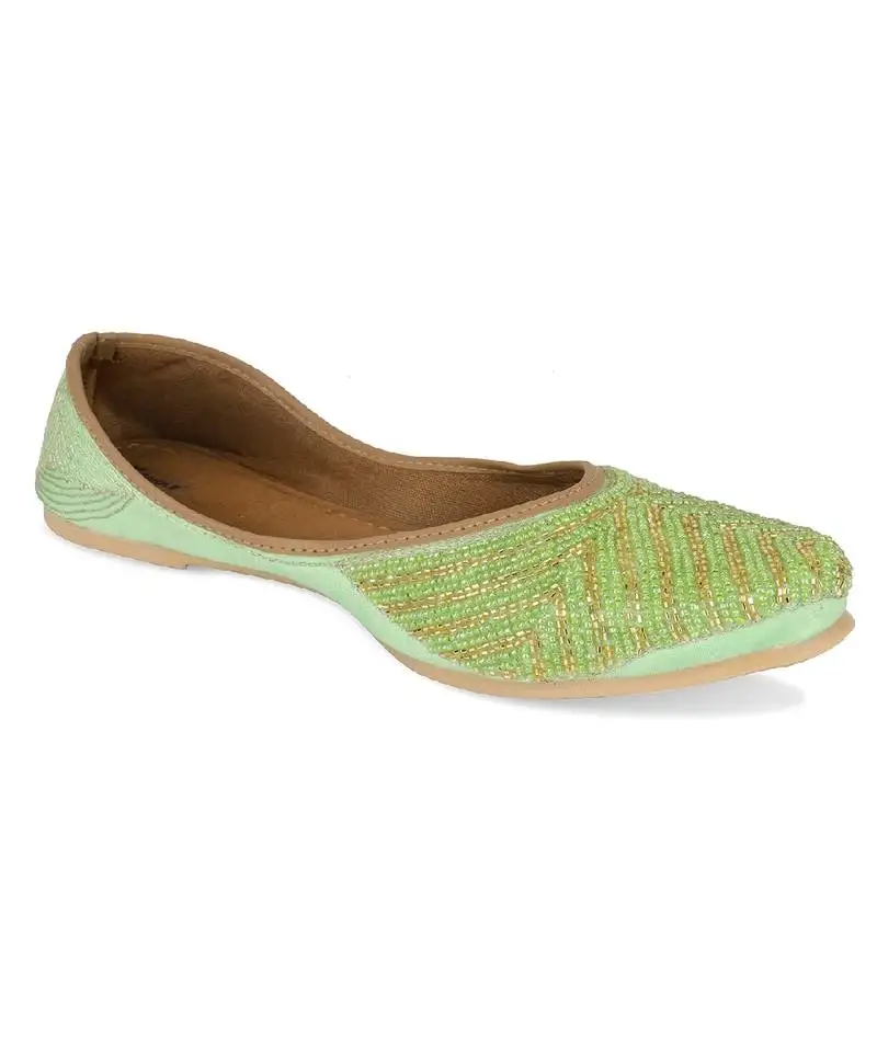 Sleek pearl green flats