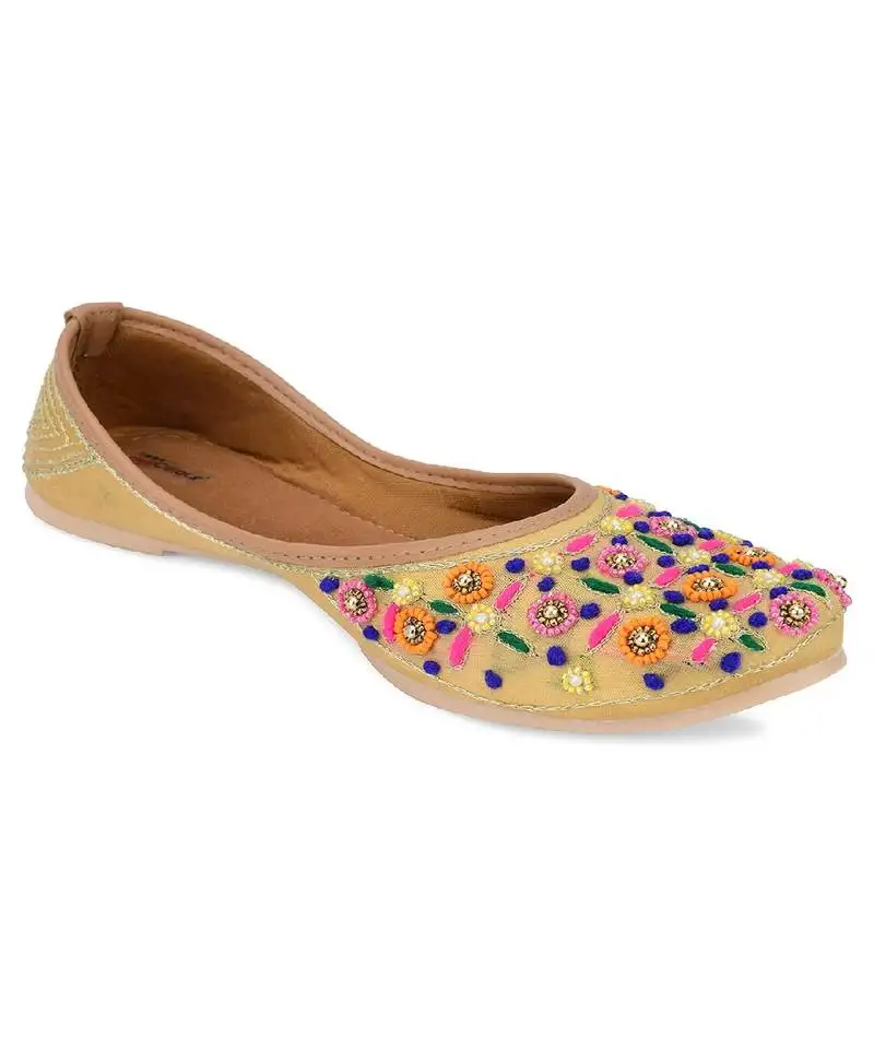 Gold multicolor flats