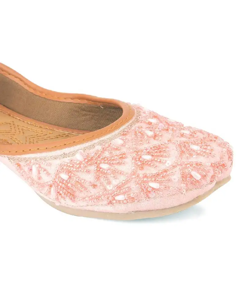 Peach pearl net flats