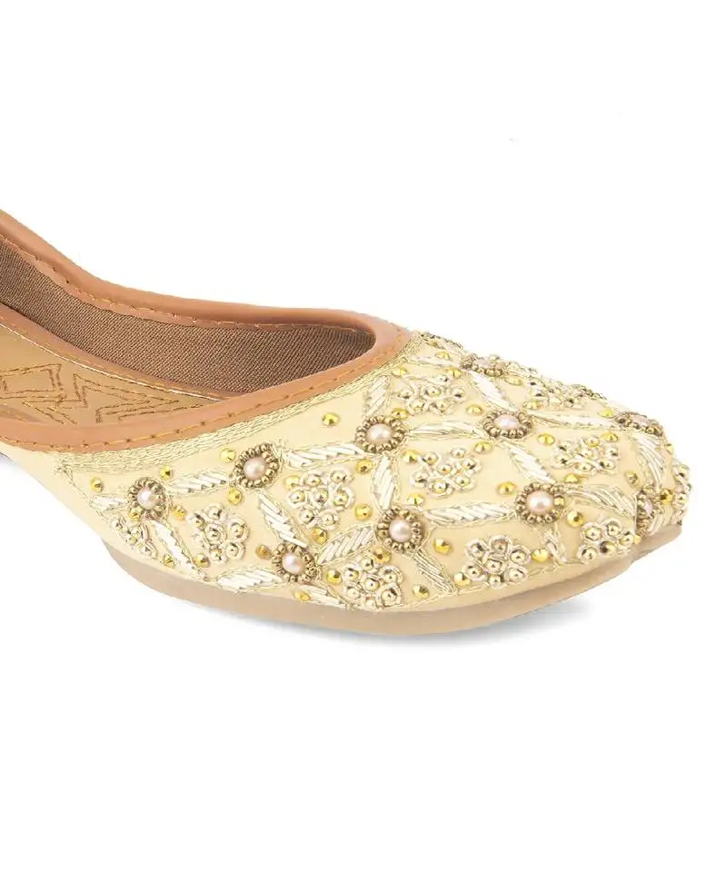 Gold dabka work flats