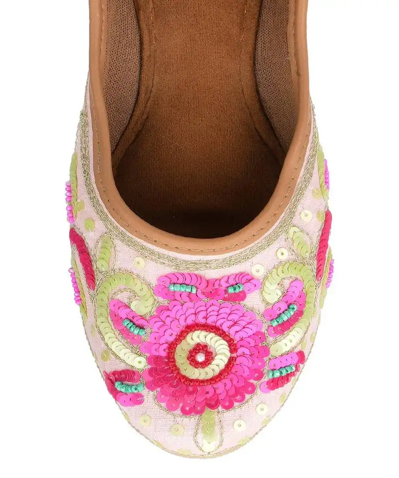 Pink multicolor flats