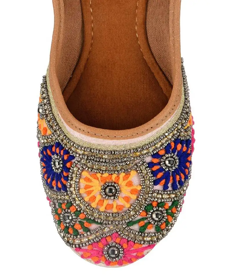 Pink multicolor colour flats