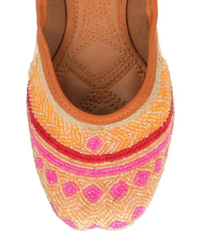 Peach pink pearl work flats