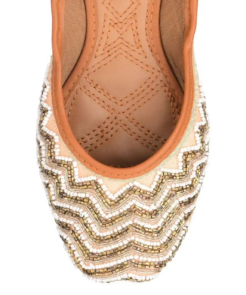 Peach pearl work flats