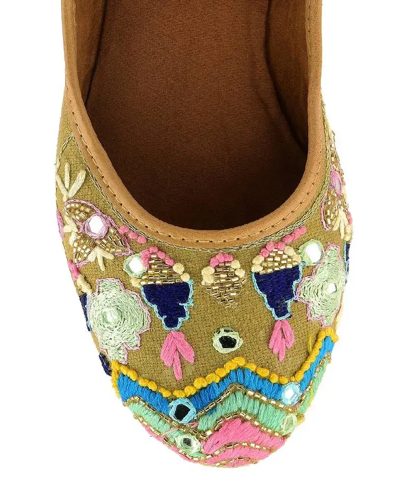 Jute floral mirror flats