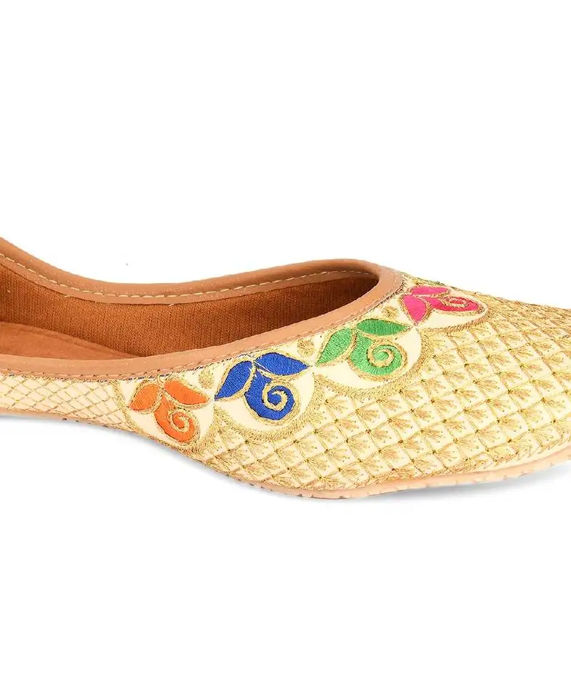 Gold ultra comfortable mojari flats