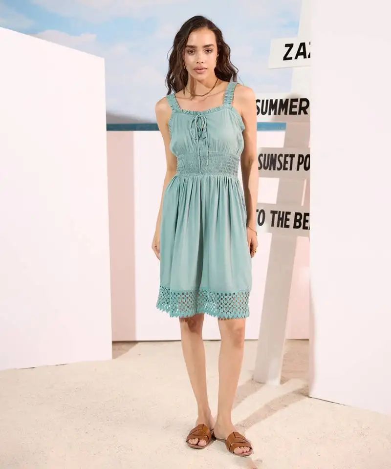 Sage green short dress