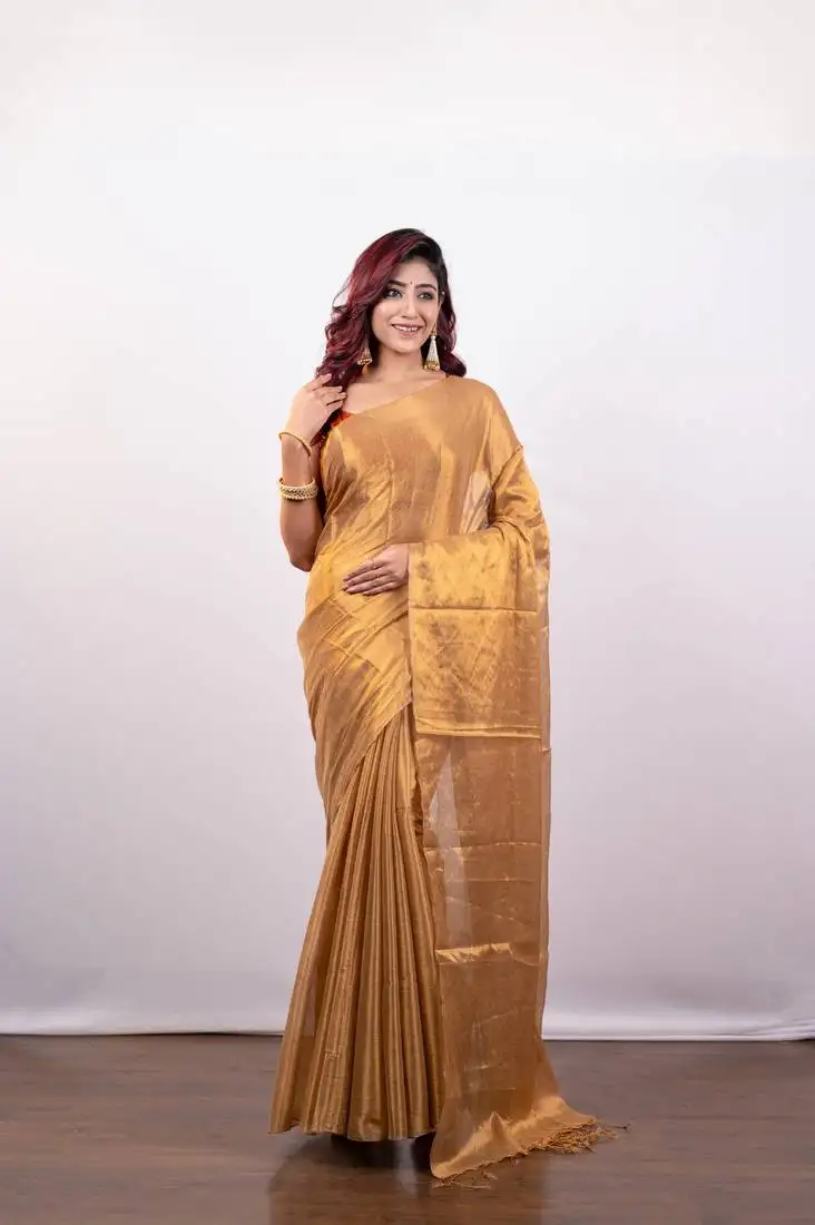 Golden tissue art silk saree