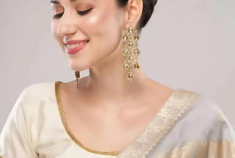 Luxurious silver cascade earrings - crystal-embellished statement earrings for wedding & festival glamour