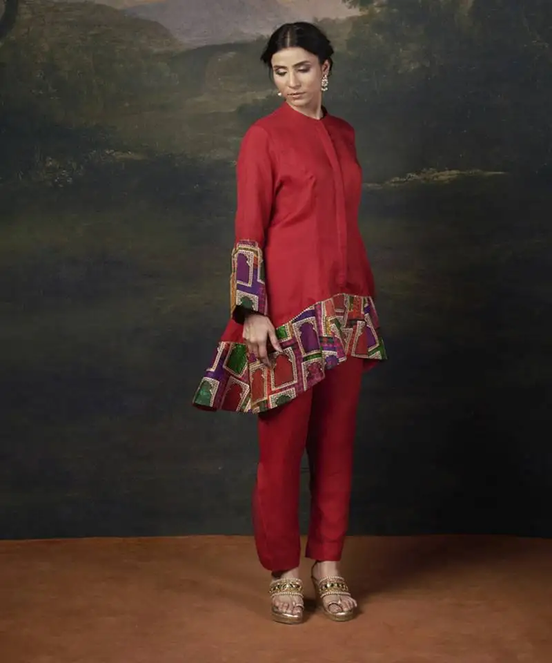 Organza coord red set