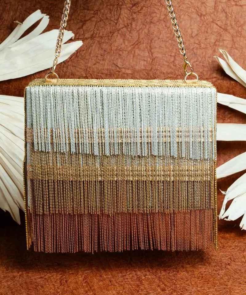 Gold hinted kasse silver gold nayaab by sonia