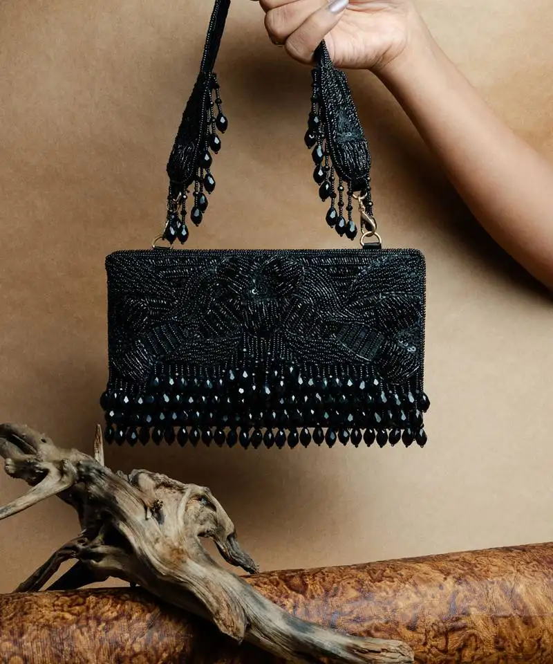 Black ornate radiance kasse black nayaab by sonia