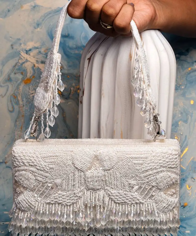 White ornate radiance kasse snow pearl nayaab by sonia