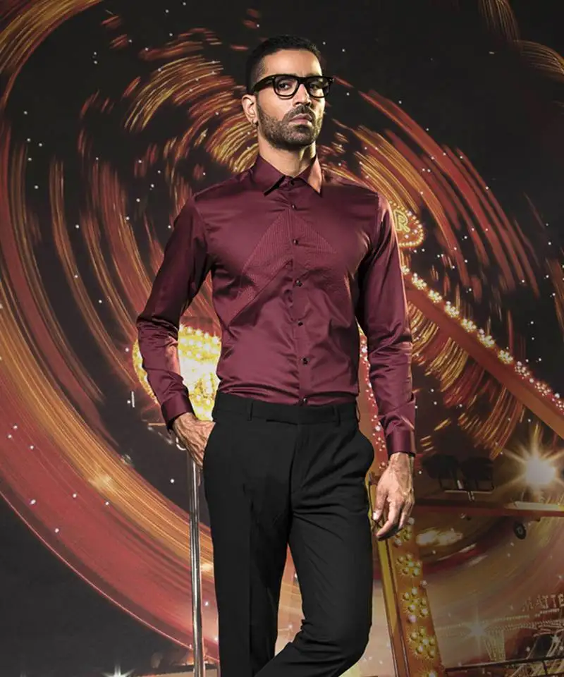 Maroon plain cotton men's shirt