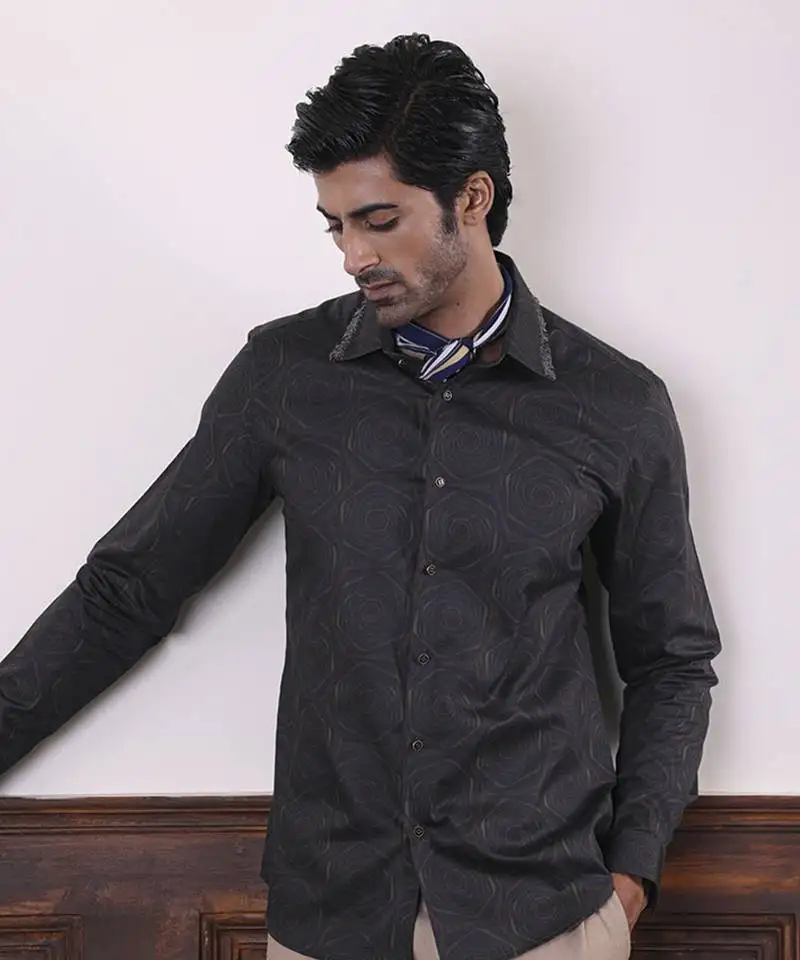 Multi-color floral printed cotton men's shirt