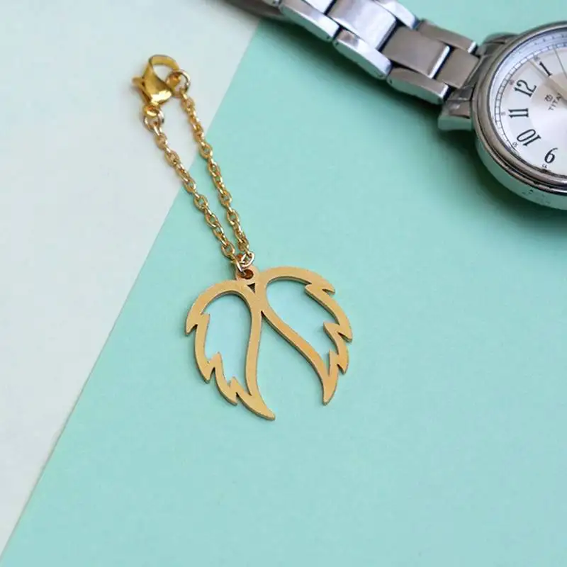 Angel wings watch charm