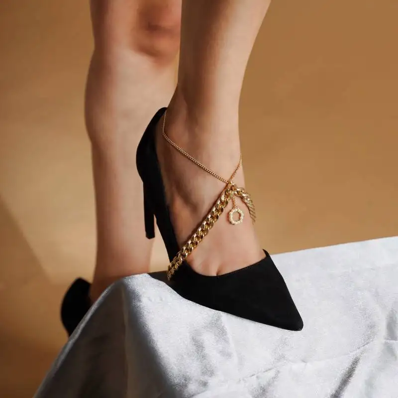 Pearl and power chain heel wrap - set of 2