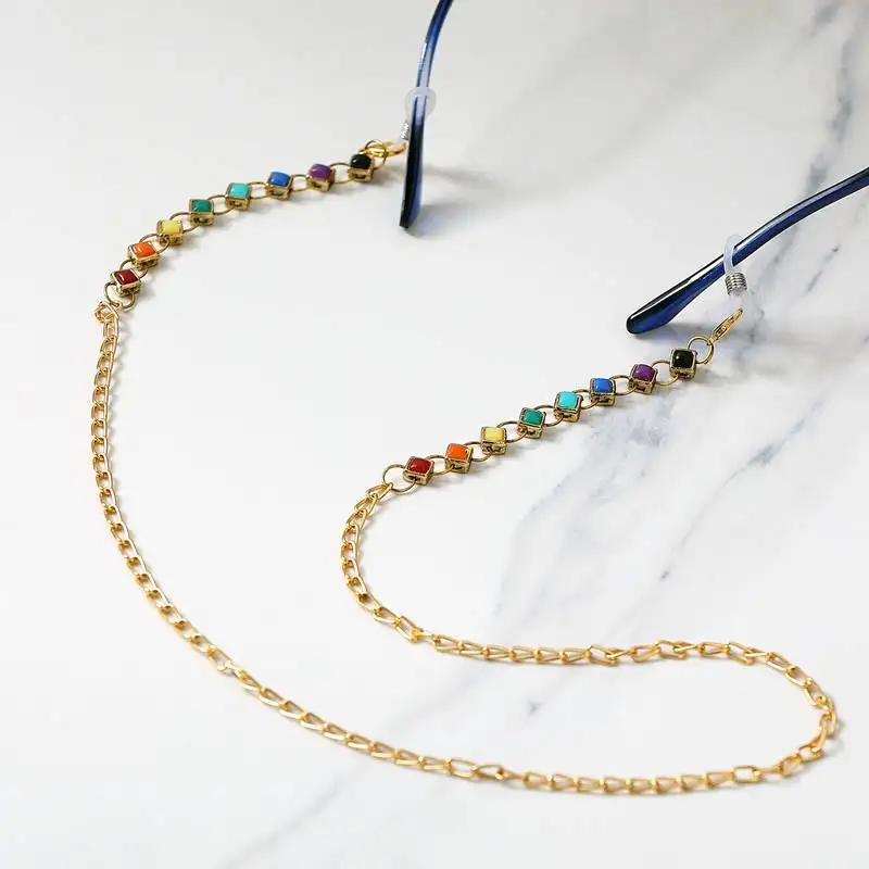 Multicolor rainbow spectacles::Air pods chain