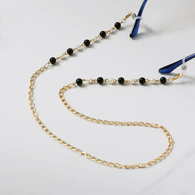 Black & white beads monochrome spectacles::Air pods chain