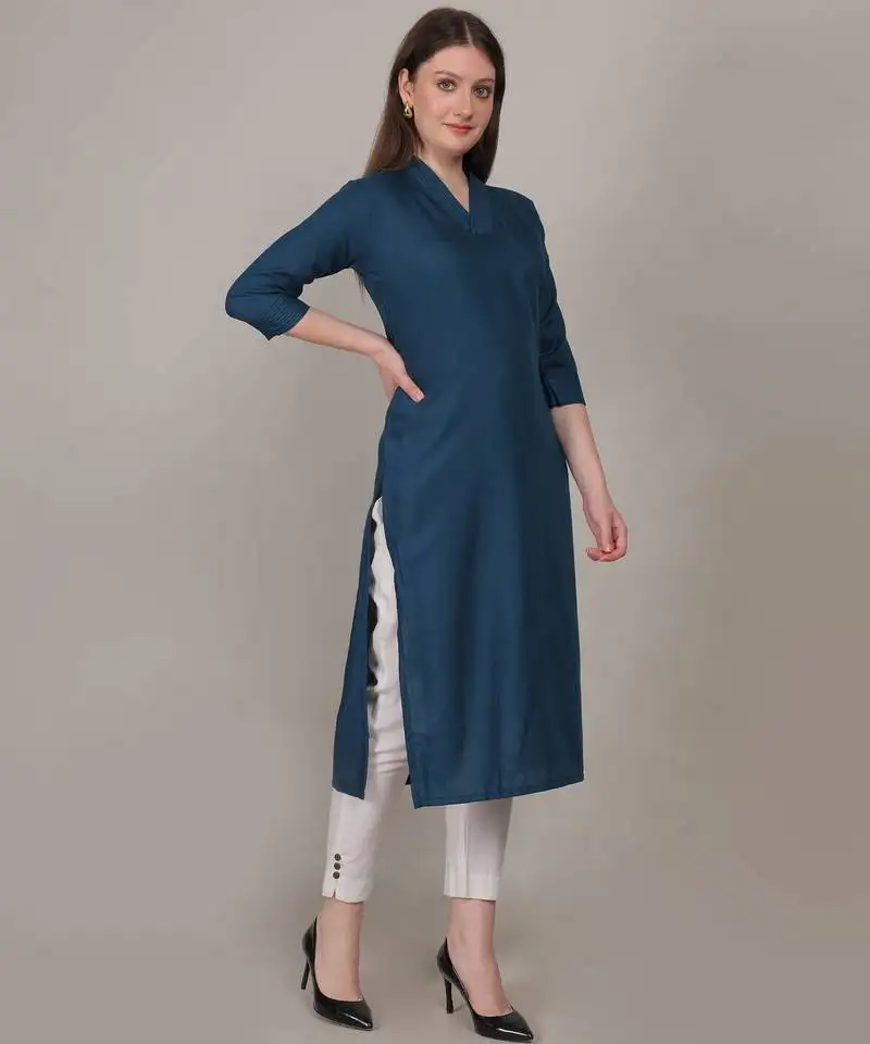 Rama simple plain and straight ruby cotton kurti