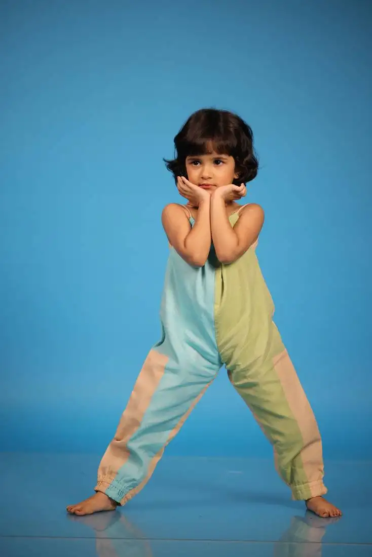 Blue shades of venus pastel jumpsuit for kids girls