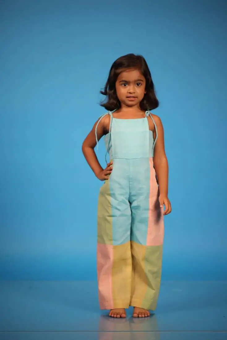 Blue shades of candy jumsuit for kids girls