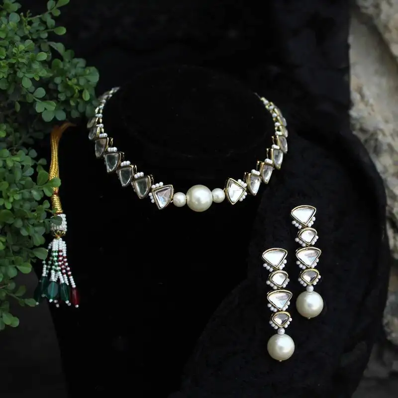 Triangle mangle full set with necklace and earrings