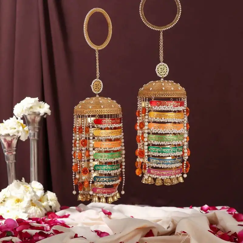 7 vachan meenakari kaleere - set of 2 pieces