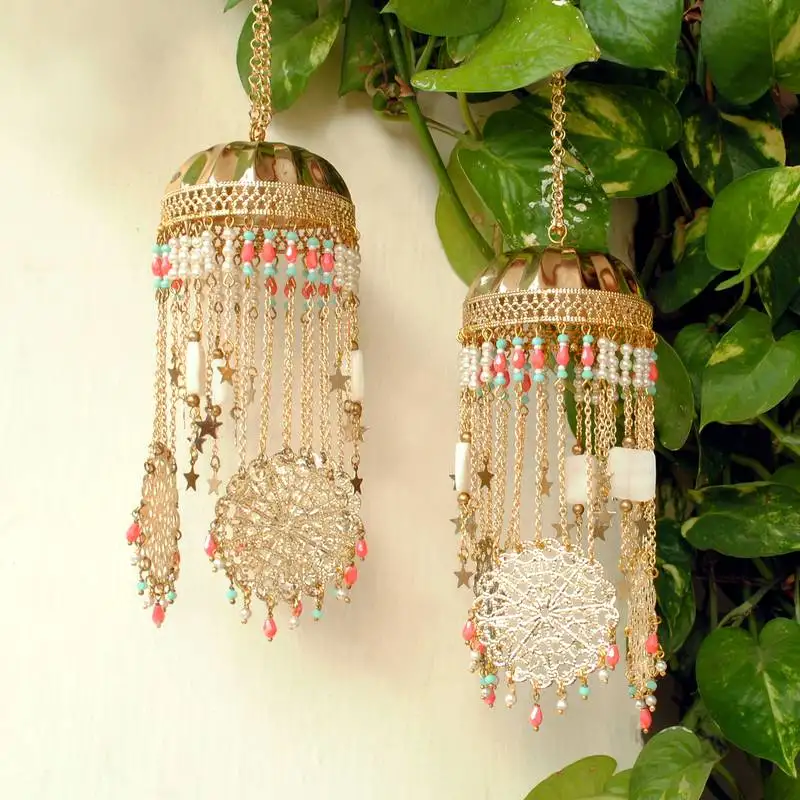 Golden disk with twinkling stars mini kaleere pink