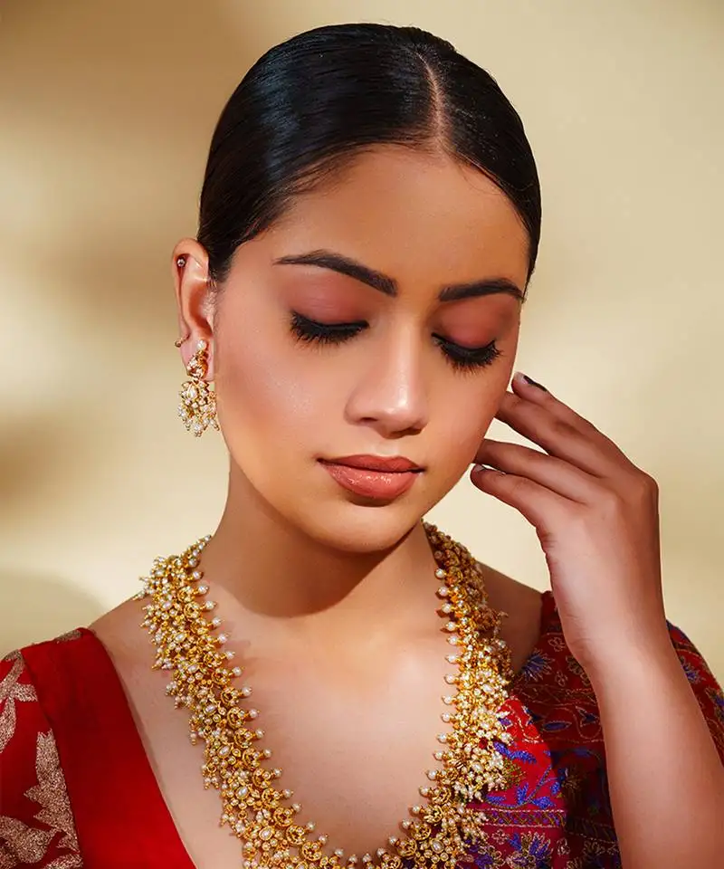 Gold kundan polki gold finish necklace set