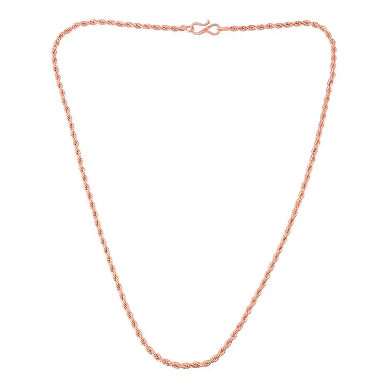 Pure copper 3mm thick rope chain for men women 22 inches
